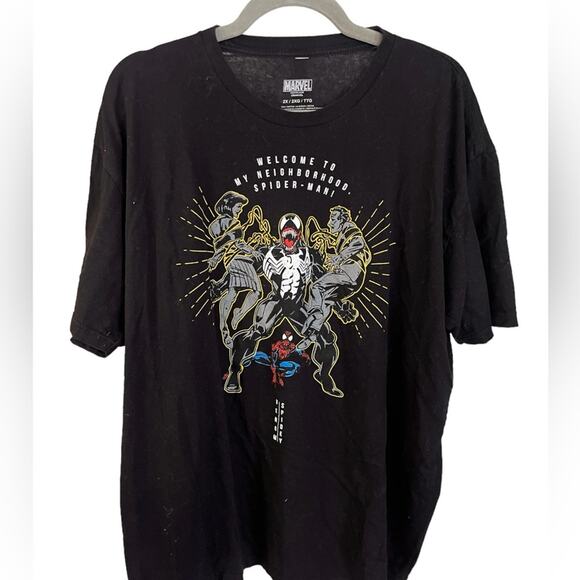 Marvel Men’s Black Spider-Man and Venom Welcome to my Neighborhood T Shirt 2XL - Picture 1 of 8